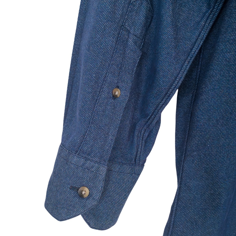 Tom James Royal Classic Hand Tailored Button Down Mens 2XL Blue Cotton Twill USA - Picture 7 of 13